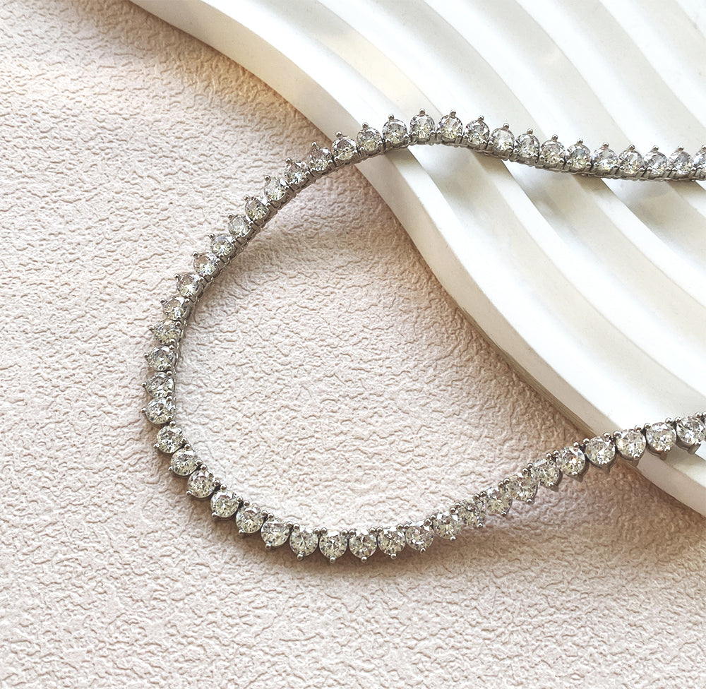 Elegance Tennis Necklace for Women and Men Cubic Zirconia Chain 4mm Round Cut