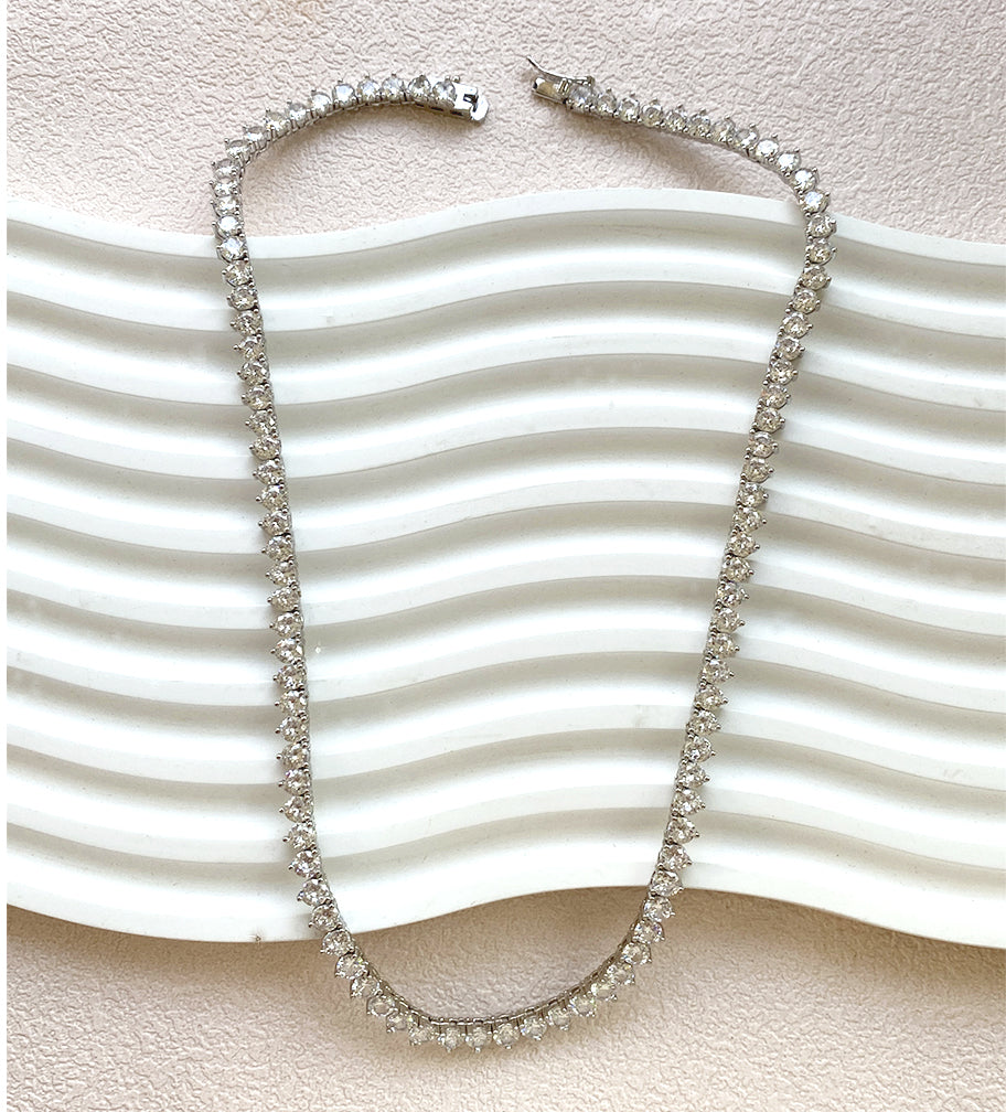 Elegance Tennis Necklace for Women and Men Cubic Zirconia Chain 4mm Round Cut