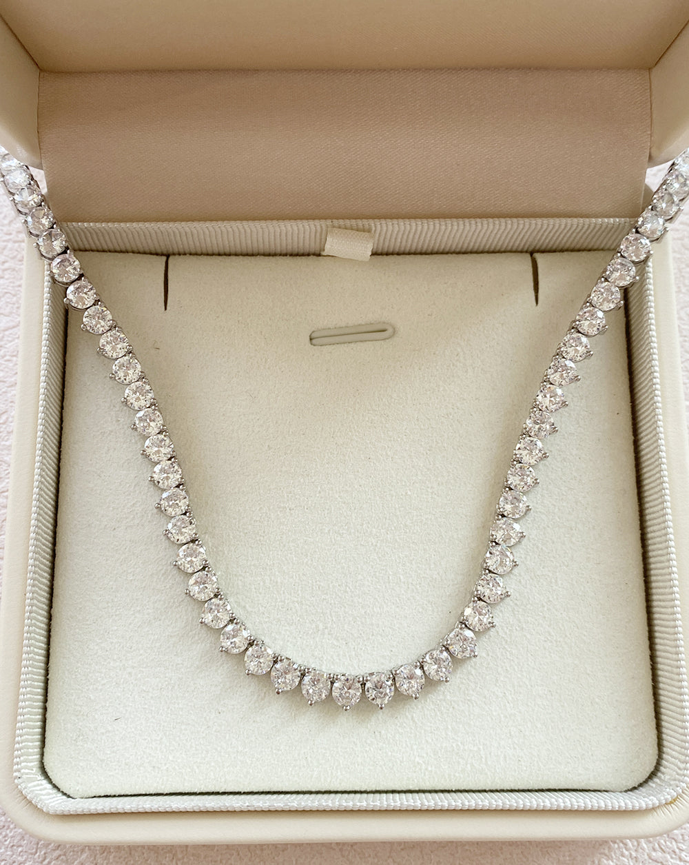 Elegance Tennis Necklace for Women and Men Cubic Zirconia Chain 4mm Round Cut