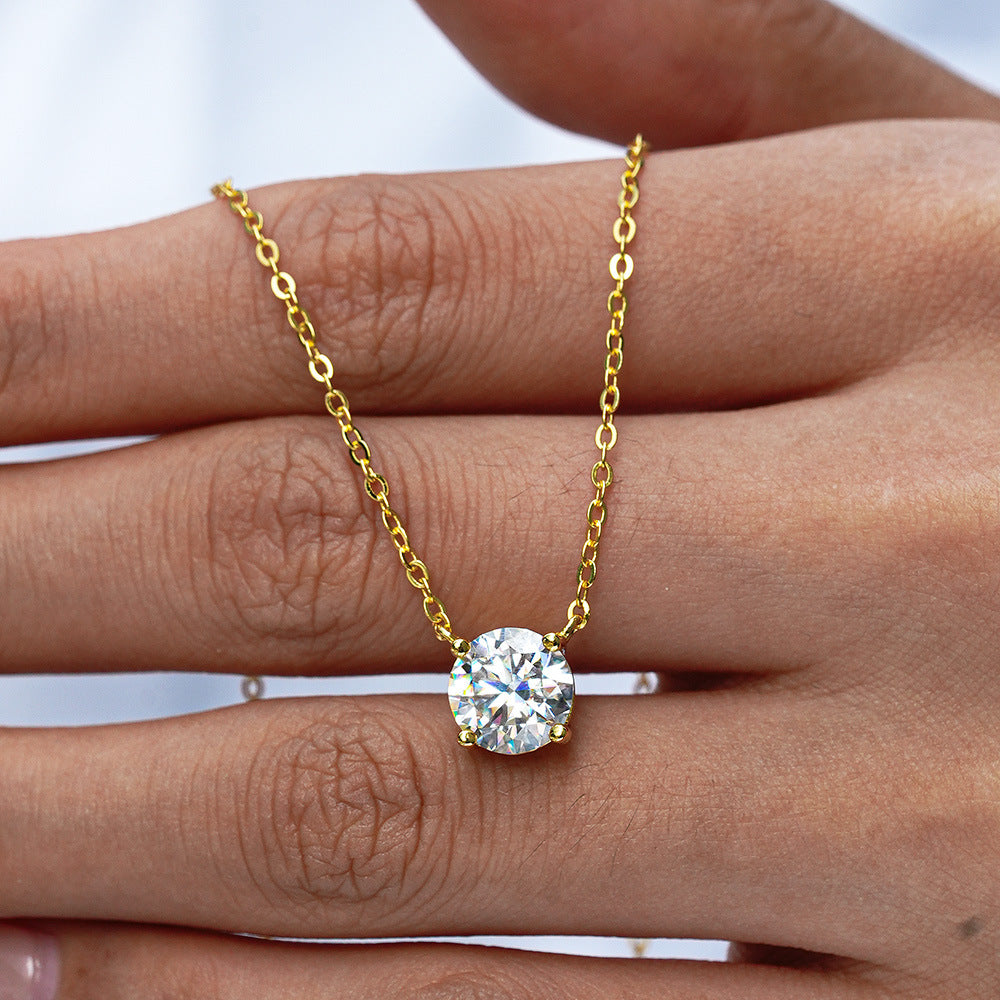 The Solitaire Necklace 一 Moissanite, Waterproof