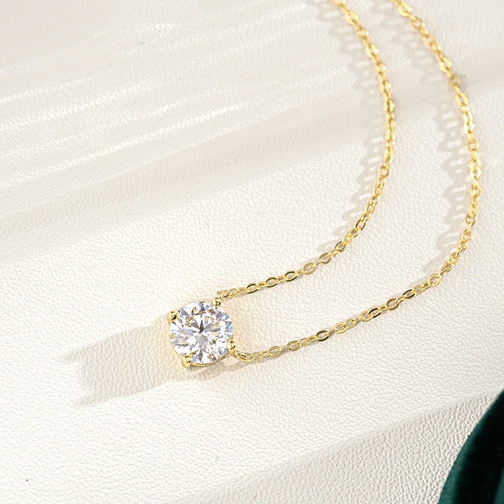 The Solitaire Necklace 一 Moissanite, Waterproof