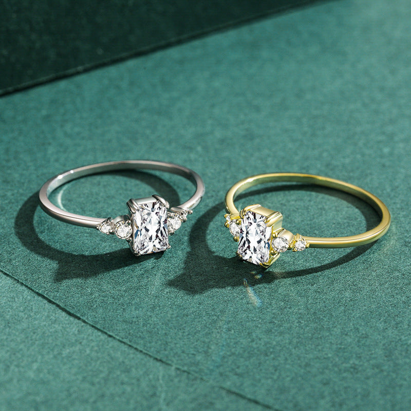 Engagement Ring for Women Gold Dainty Ring Simulated Diamond Wedding or  Everyday Jewelry