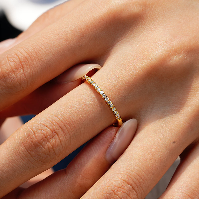 S925 Dainty Eternity Band Ring for Women Zircnoia Promise Ring Everyday and Wedding Jewelry