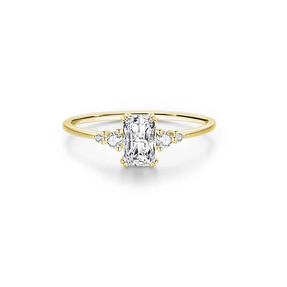 Engagement Ring for Women Gold Dainty Ring Simulated Diamond Wedding or  Everyday Jewelry