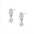 Marquise Stud Earrings - Moissanite, Sterling Silver