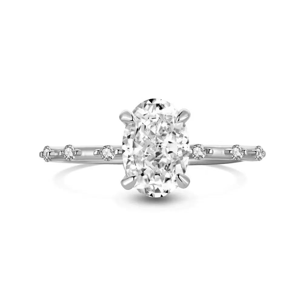 Gorgeous S925 Luxury Simulated Diamond Zirconia Ring for Women Sterling Silver Ring Wedding Jewelry