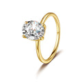 Oval Solitaire Ring 一    Sterling Silver, Moissanite