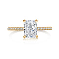 S925 Engagement Ring for Women  Sterling Silver Band Gold Plated 8A+ Ice Flower Cut Zircon Rectangular Simulated Luxury Diamond Ring