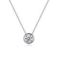 Round Solitaire Necklace 一 Moissanite, Waterproof
