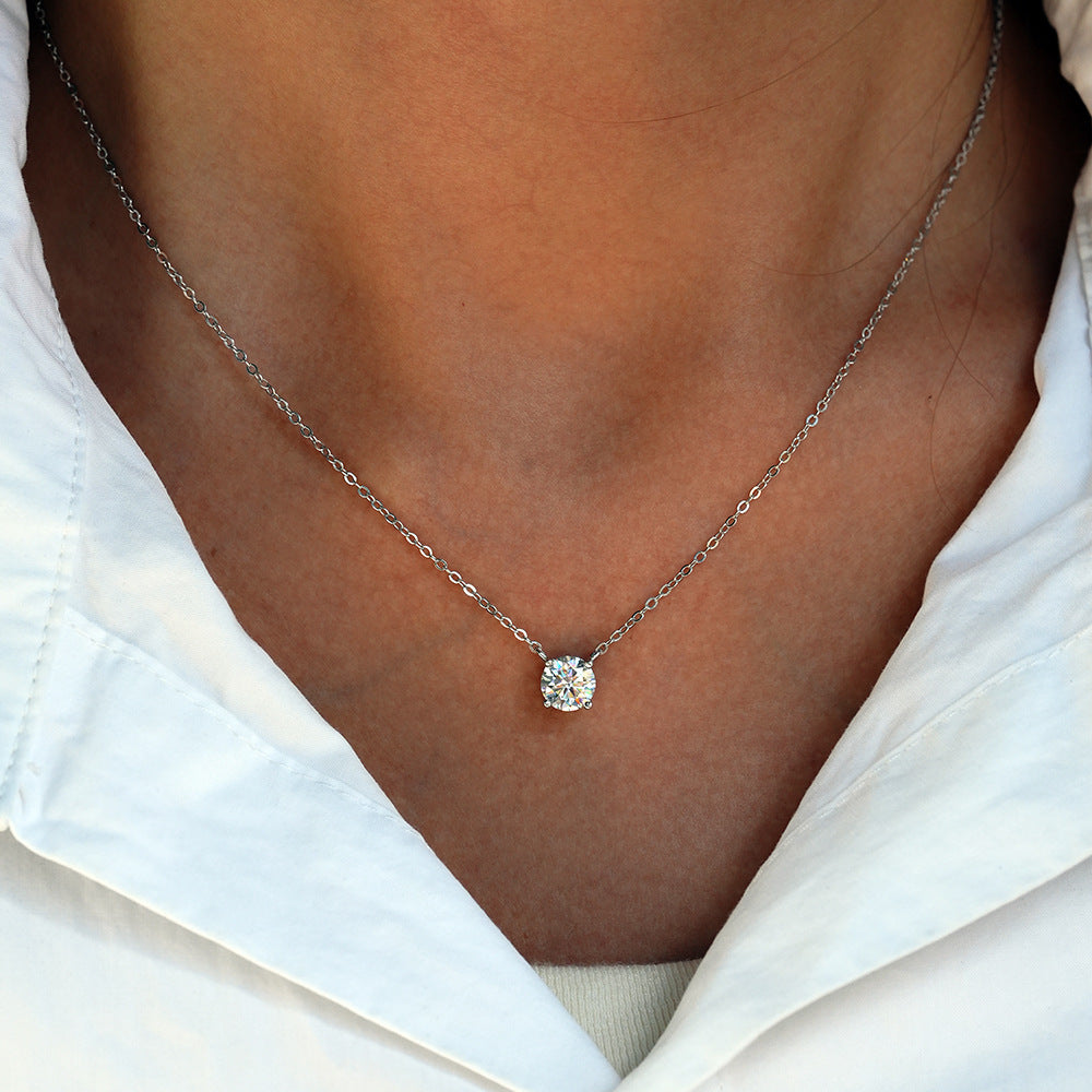 The Solitaire Necklace 一 Moissanite, Waterproof