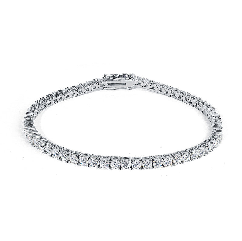 Gorgeous Tennis Bracelet for Women Silver Plated 3-4mm Cubic Zirconia Bracelets Prom Jewelry