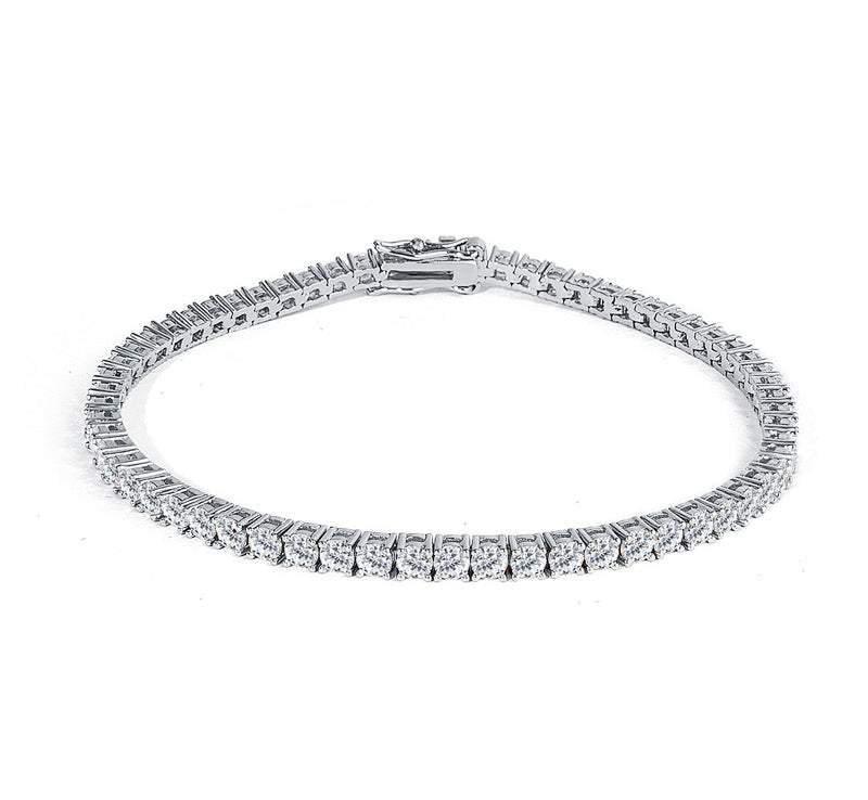 Gorgeous Tennis Bracelet for Women Silver Plated 3-4mm Cubic Zirconia Bracelets Prom Jewelry