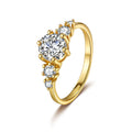 Engagement Ring for Women Stunning Moissanite Promise Ring Simulated Diamond Wedding Jewelry Silver and Gold