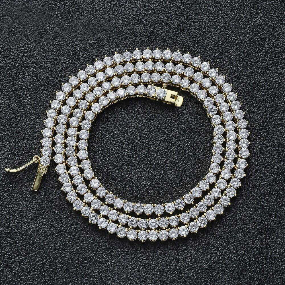 Elegance Tennis Necklace for Women and Men Cubic Zirconia Chain 4mm Round Cut