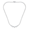 Elegance Tennis Necklace for Women Wedding Prom Jewelry Cubic Zirconia Chain, 4mm heart cut CZ Chain
