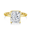 S925 Gold Plated Luxury Simulated Diamond Ring for Women 925 Sterling Silver Ring Wedding Jewelry