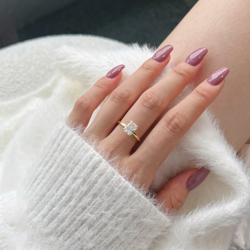 S925 Luxury Simulated Diamond Ring for Women 925 Sterling Silver Ring Wedding Jewelry