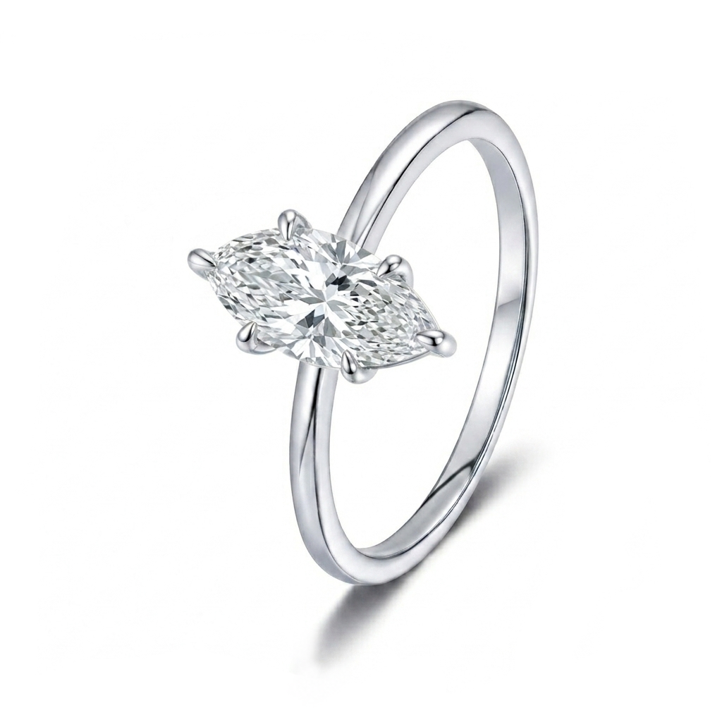 Marquise Ring 一 2 carat, Cubic Zirconia, Sterling Silver