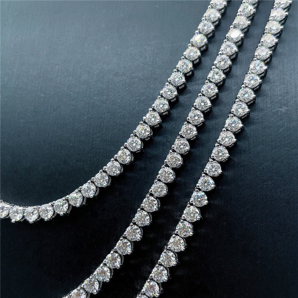 Elegance Tennis Necklace for Women and Men Cubic Zirconia Chain 4mm Round Cut