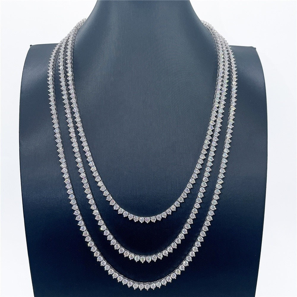 Elegance Tennis Necklace for Women and Men Cubic Zirconia Chain 4mm Round Cut