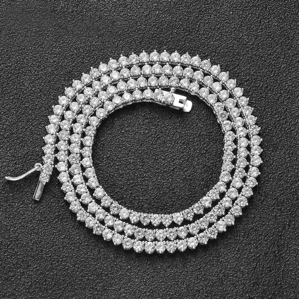 Elegance Tennis Necklace for Women and Men Cubic Zirconia Chain 4mm Round Cut